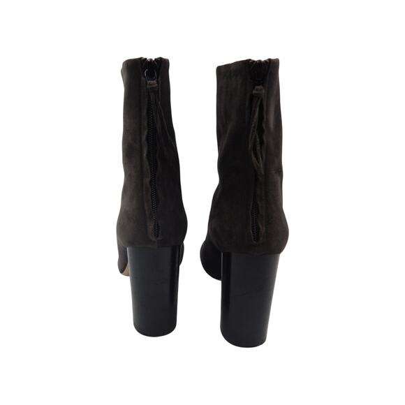 Isabel Marant Suede Back Zip Block Heels Ankle Boots Booties Black Size 38 US 8 - Picture 5 of 9